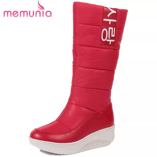 SIZE 35-44 Ladies snow boots wedges heels slip on women winter boots