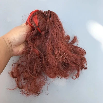 Wig For Doll Toy Head Princess Doll Head Candy Color DIY Toy Wig Children Birthday Gift Black Purple Pink Green Gold 1/6 1/4 Wig