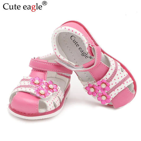 Cute Eagle Summer Girls Sandals  Pu Leather Toddler Kids Shoes Closed Toe Baby Girl Shoes Orthopedic Sandals Size 21-26 New 2020