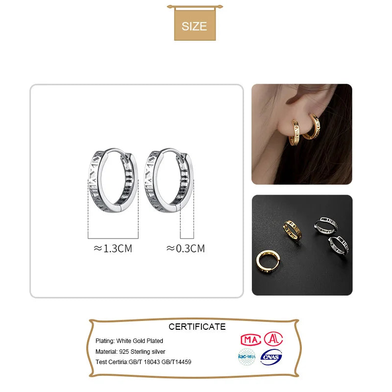 TrustDavis Man/Women's 925 Sterling Silver Hoop Earrings Cute Neat Gift For Girls/Boys Fine Jewelry Accessory Party Gift  DA1417