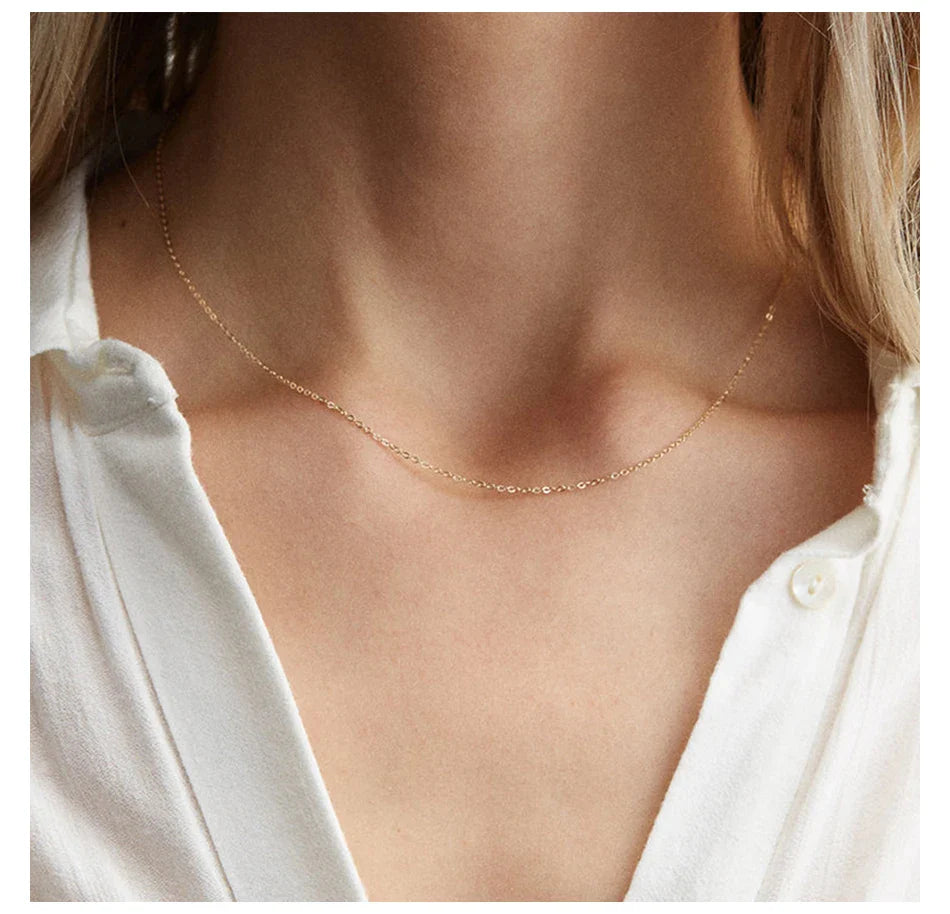 eManco Fine Chain Necklace Stainless Steel Gold Color Pendants Short Long Statement Women  Colar Gift Stainless Steel Jewelry