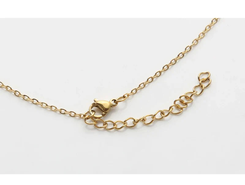 E.B.belle Minimalist Mother of Pearl Shell Stainless Steel Tarnish Free Initial Necklace Gold Plated Letter Necklace for Women