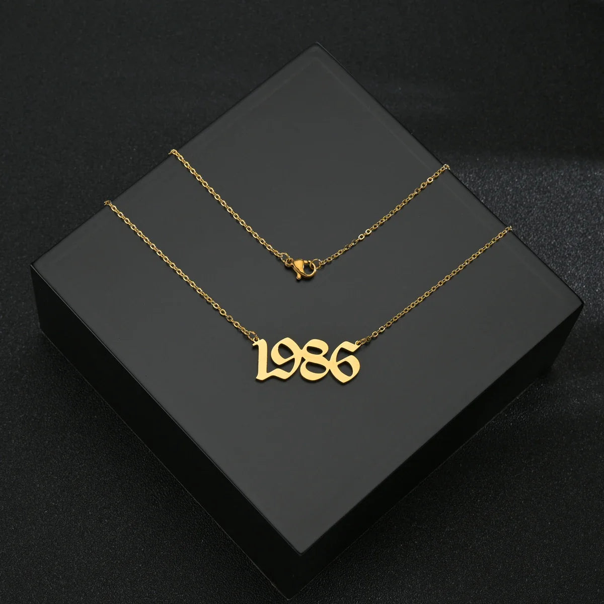 Stainless Steel Birth Year Necklaces For Women Men Gold Silver Color Neck Chain Choker Male Female Pendant Necklace Jewelry