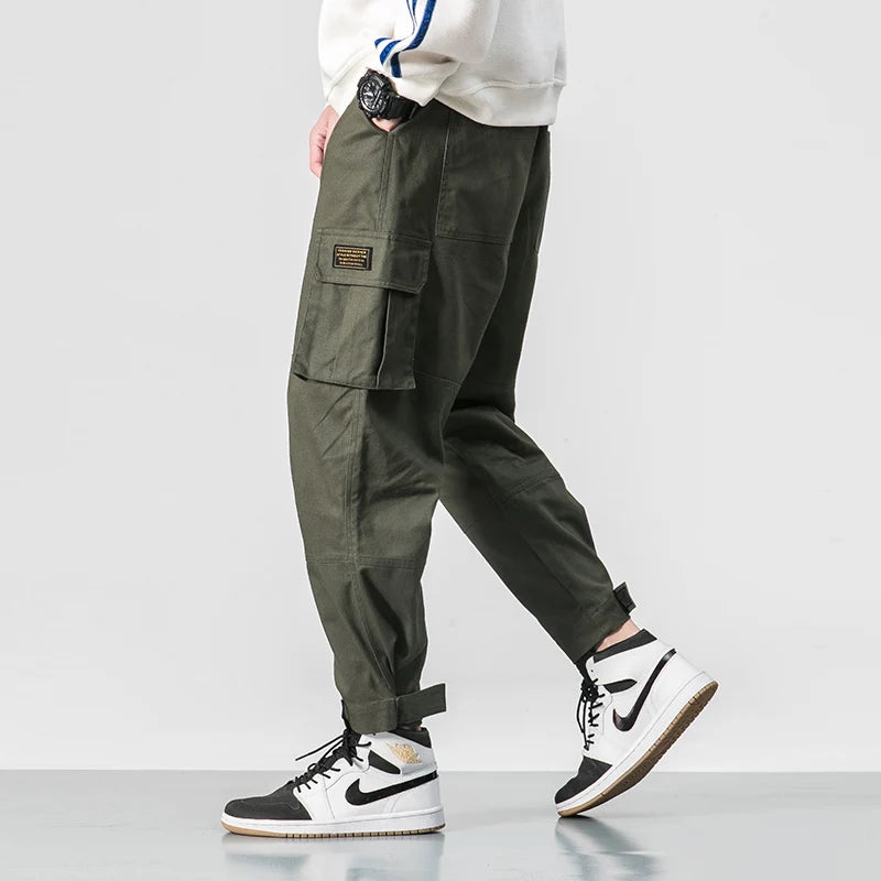 Cotton Men Multi-pocket Elastic Waist Design Harem Pant Street Punk Hip Hop