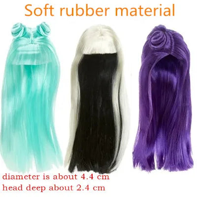 Wig For Doll Toy Head Princess Doll Head Candy Color DIY Toy Wig Children Birthday Gift Black Purple Pink Green Gold 1/6 1/4 Wig