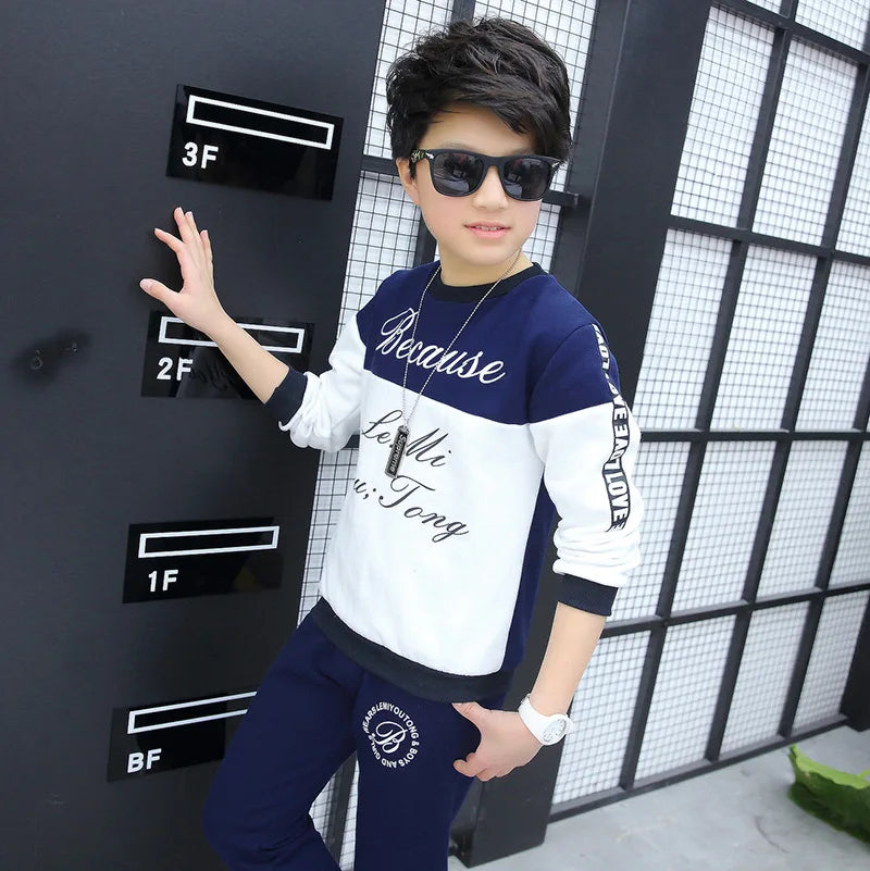 2025 Boys clothes spring suit casual boys clothing sets autumn letter children clothing kids tracksuit 5 6 7 8 9 10 11 12 year