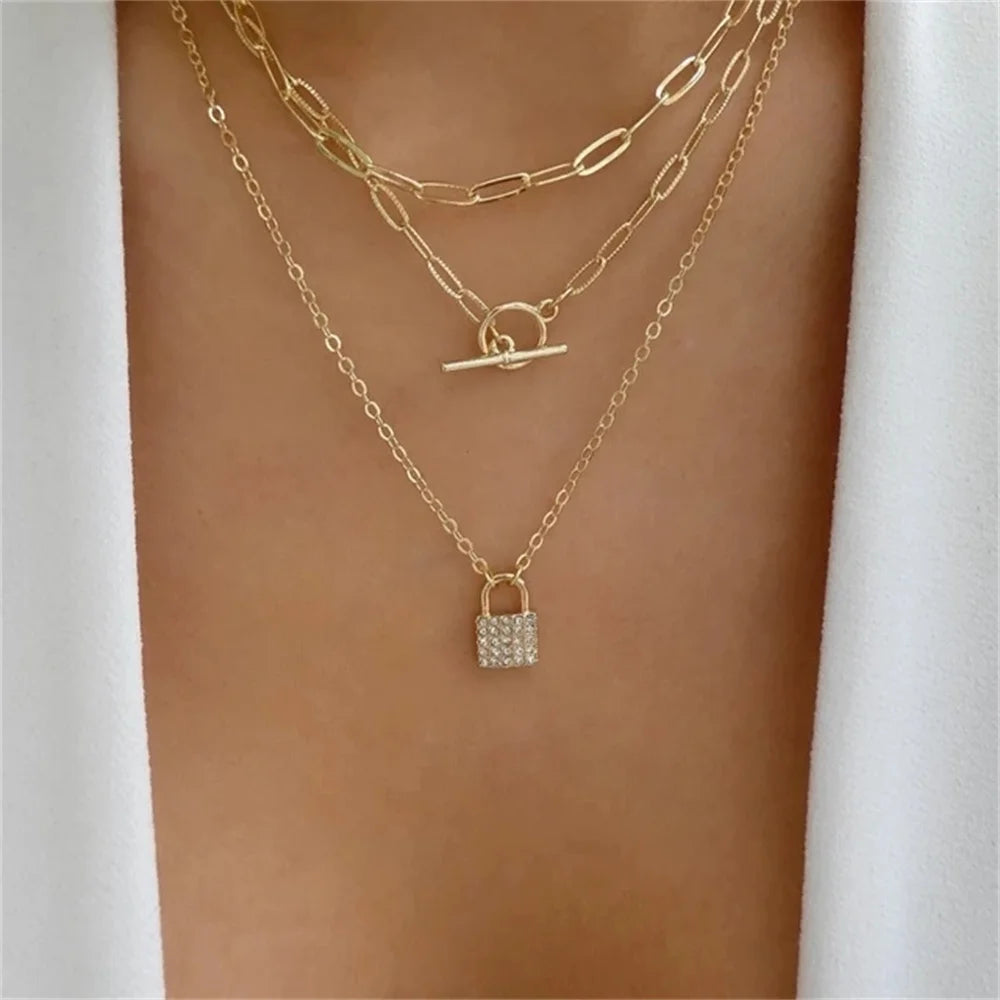 Bls-miracle Boho Fashion Gold Color Heart-Shaped Necklace For Women Trendy