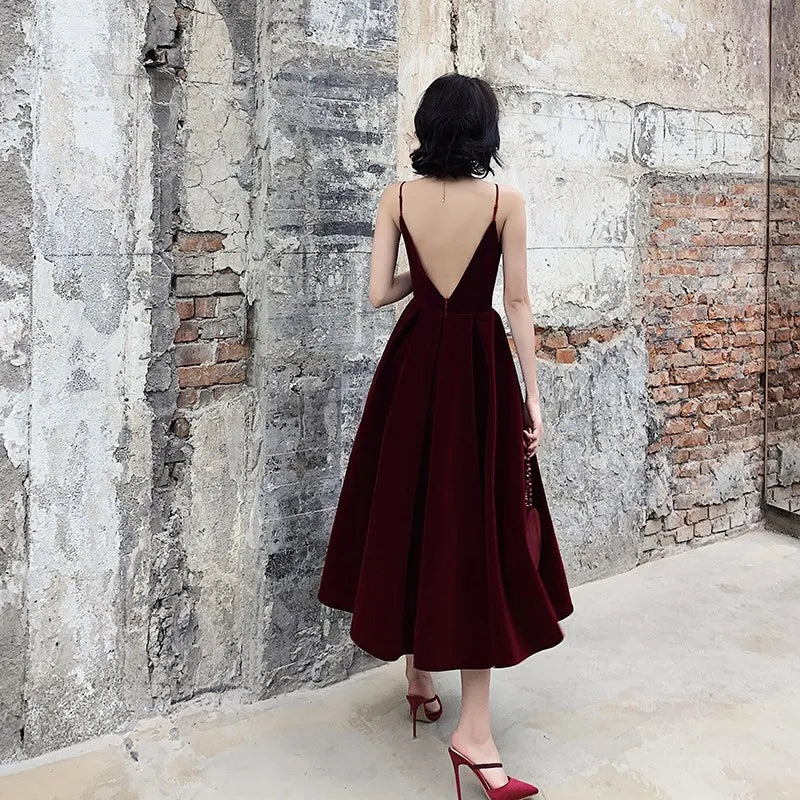 Homecoming Dresses: Evening Dress A Line velvet Girls Party Dress Vintage Prom Gowns