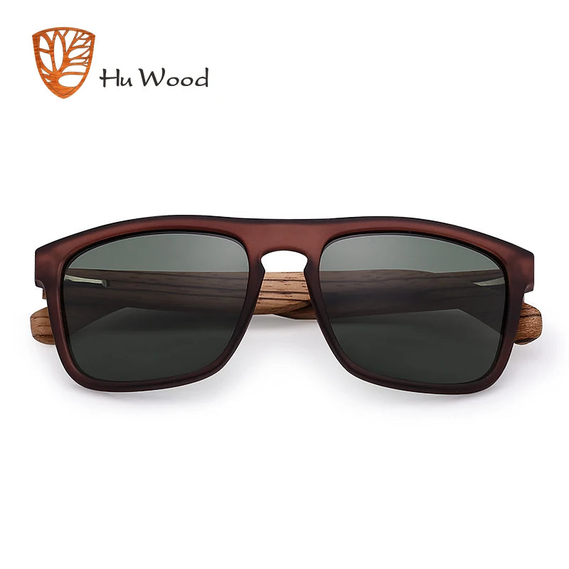 Sunglasses for Men Zebra Wood Polarized Sun glasses Rectangle Lenses