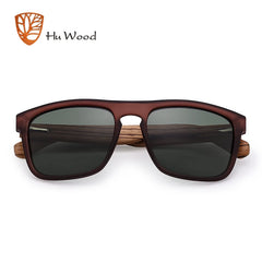 Sunglasses for Men Zebra Wood Polarized Sun glasses Rectangle Lenses