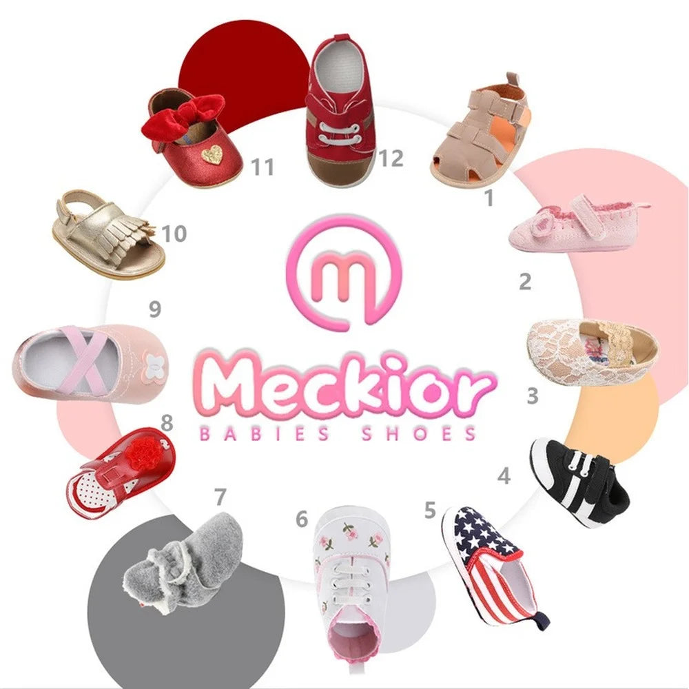 Girl Shoes Girl Sandals Summer Flats PU Flash Star Rubber Sole Anti-Slip Crib