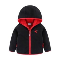 Mudkingdom Autumn Spring Girls Boys Hooded Fleece Jacket Windbreaker Zip up Reindeer Outerwear for Kids Clothes Children's Coat