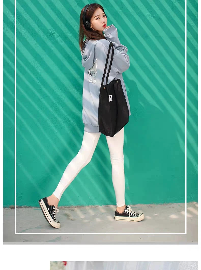 Ribbed Leggings For Women High Waist Autumn Winter Warm Legging Cotton