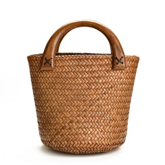 woven handbags Seaside vacation bag rattan Bucket bag