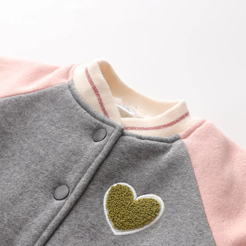 Winter Warm Fashion Children Color Patchwork Outwear Mandarin Collar Baby Kids Girls