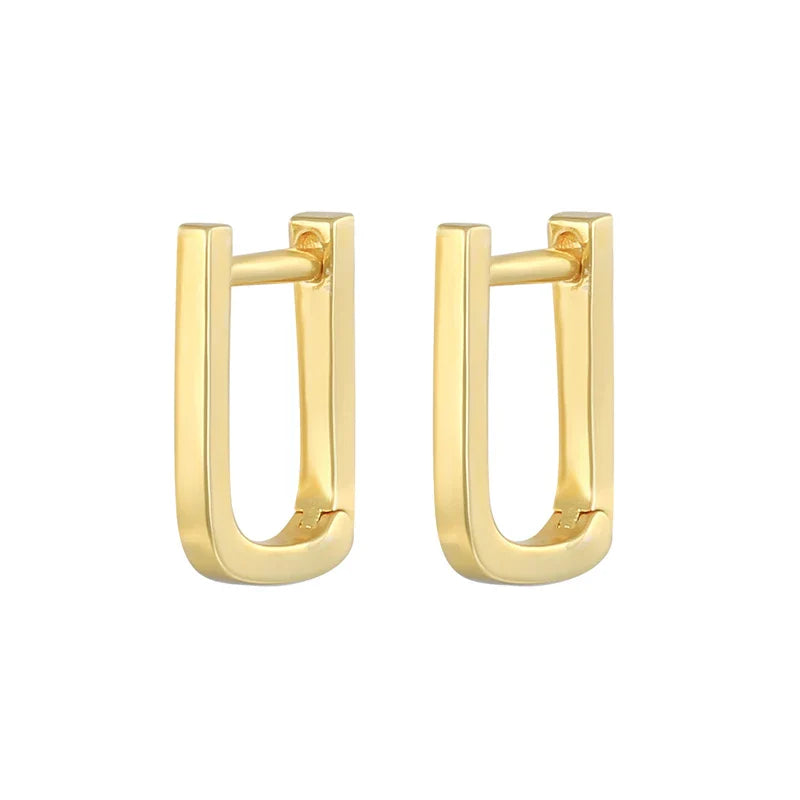 CANNER 925 Sterling Silver Square Piercing Huggie Hoop Earrings for Women Simple Cubic Zirconia Earings Fine Jewelry Pendientes