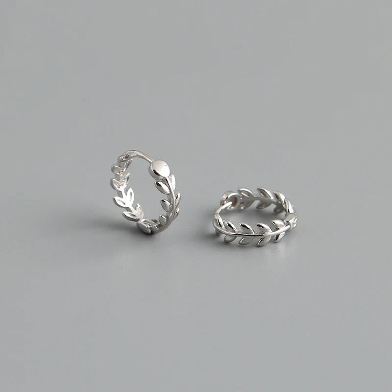 WANTME 925 Sterling Silver Minimalist 18k Gold Plated Leaf Stud Earrings for Women Charm Teen Party Jewelry Ear Buckle Female