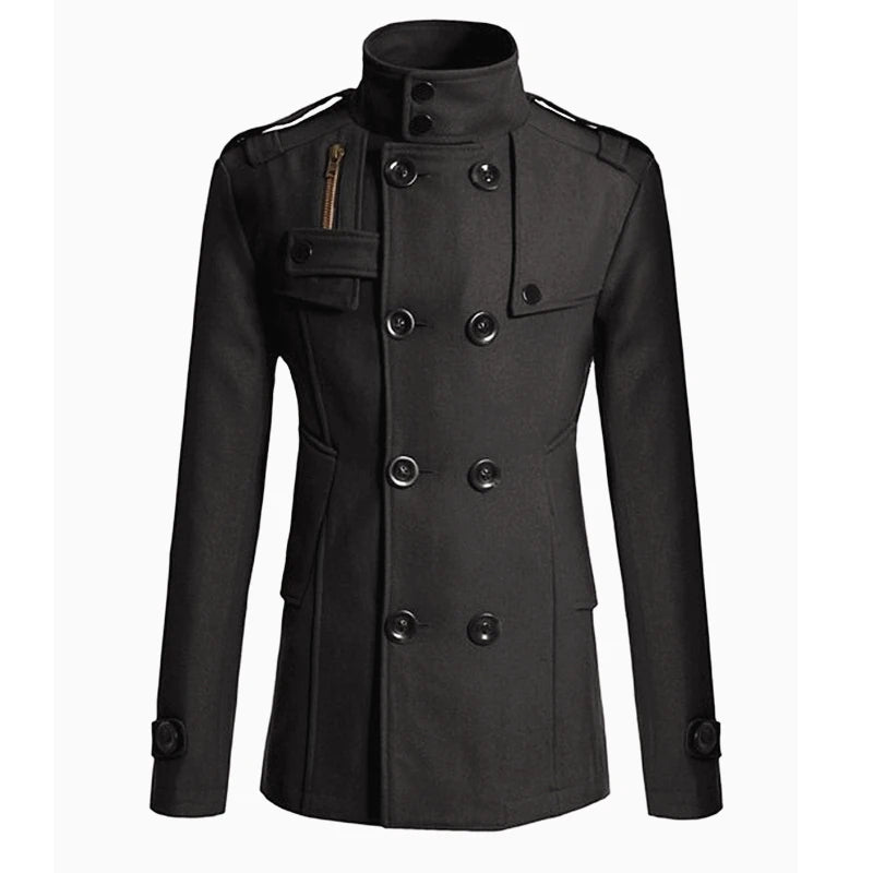 Men's Wool Overcoat Long Suit Men Woolen Windbreaker Man Woollen Coat
