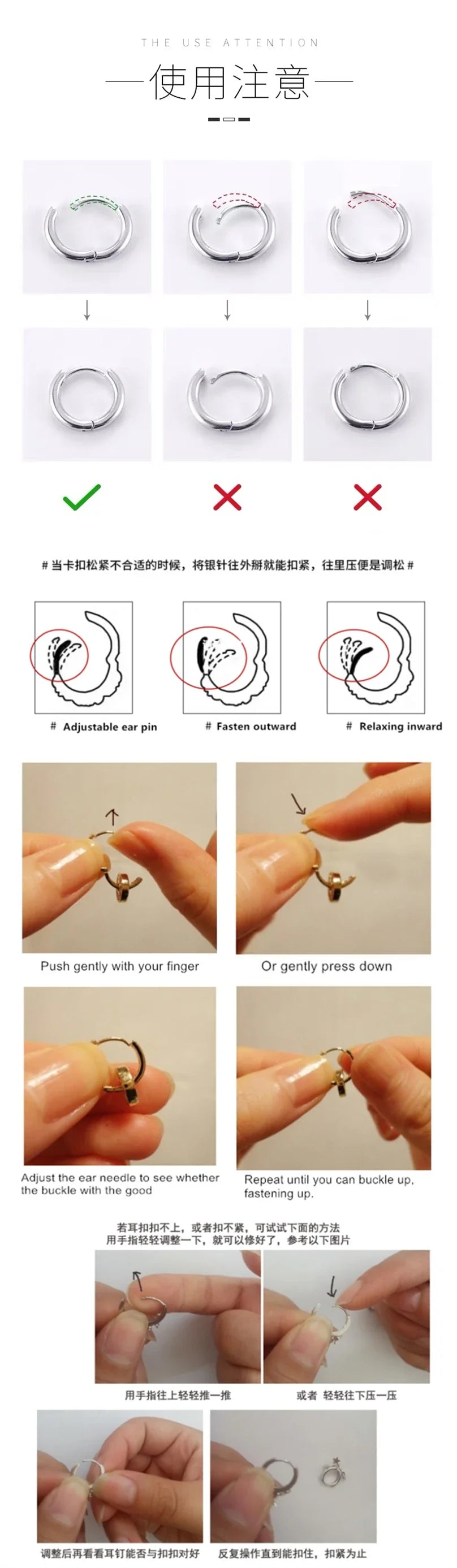925 Sterling Silver Earring Fashion Rectangle Color Zircon Round Ear Ring Ear Bone Wild Trend Sweet Simple Women Girl Ear Jewelr