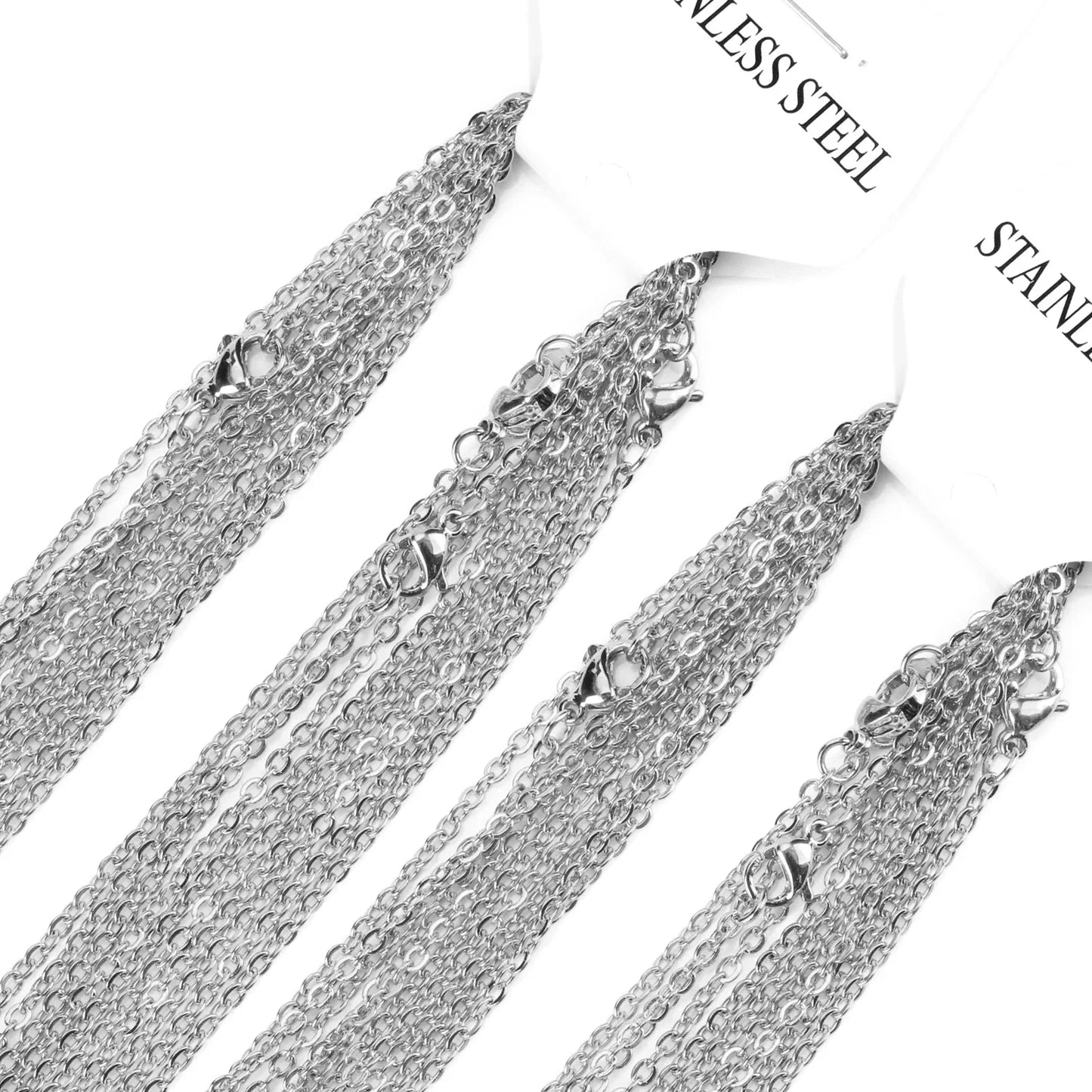 LUXUKISSKIDS Stainless Steel Chains Necklace Woman 10pcs/lot Bulk Wholesale DIY Rolo 2mm Chain No Fade Choker For Jewelry Making