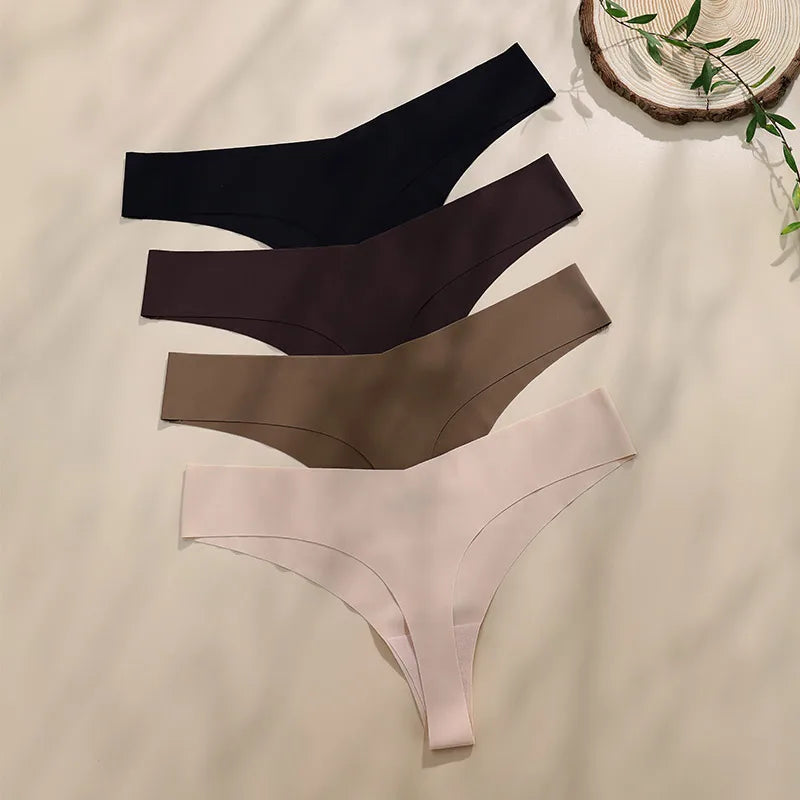 Seamless Bra Briefs Set Bustier Crop Tops Breathable Sexy Ice Silk Seamless