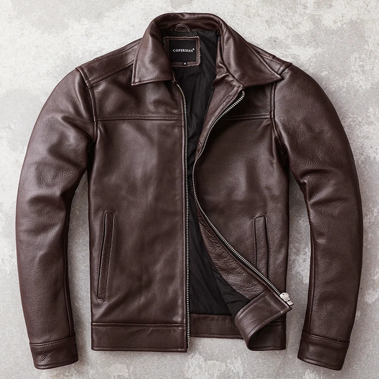 Men's Real Cowhide jackets Genuine Leather Jacket Men Clothing
