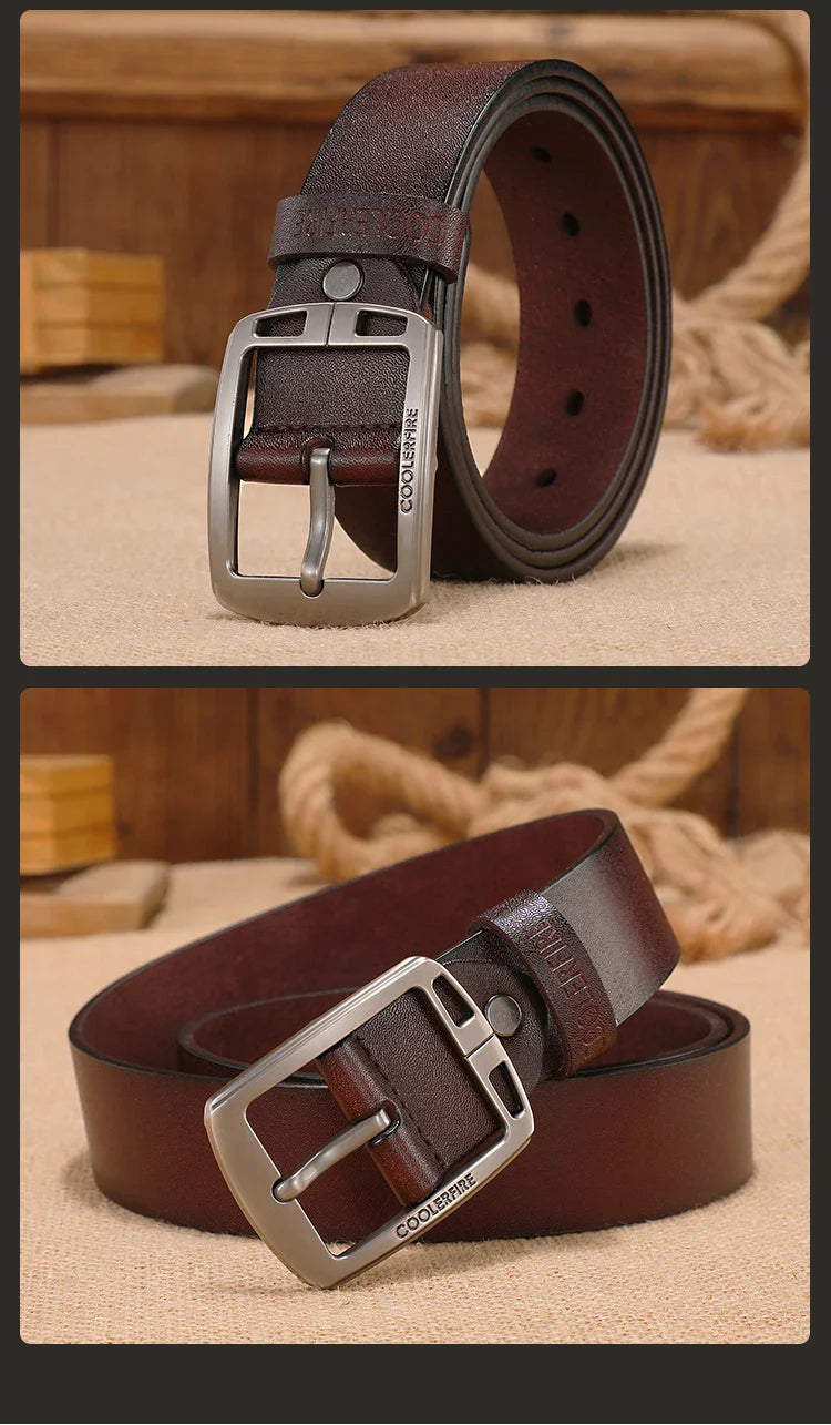 Men Genuine Leather Belts Cowskin Classic Designers Belts for Men Vintage Westernboy Leisure Casual Jeans Strap HQ223