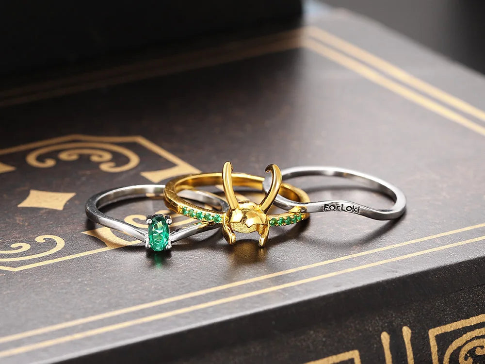 Loki Ring Thor Loki Horns Helmet Matching Paired Rings Set For Women