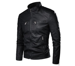 Men's Jacket Fashion Mens Vintage Leather Jackets Casual Men Faux Leather