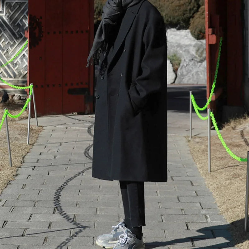 Autumn Winter Medium Length Coat Thickened Fashionable Woolen Coat