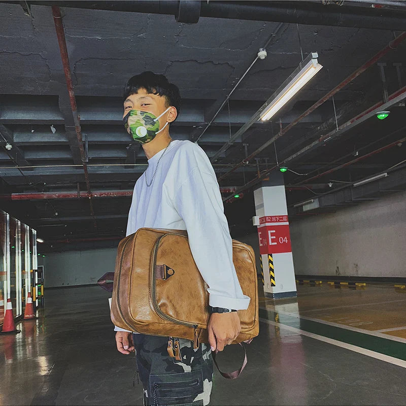 Men Backpack PU Leather Bagpack Large Laptop Backpacks Male Mochilas Casual Schoolbag For Teenagers Boys High Quality Rucksack