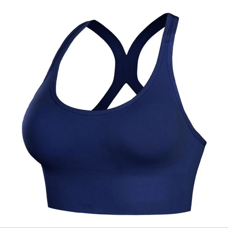 Shockproof Quick Dry Sports Bra Women Padded Gather Yoga Bra Push Up Gym