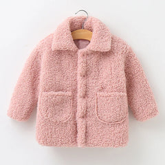 Autumn Plush Girls Jacket Long Sleeve Keep Warm Outerwear Christmas Princess Coat