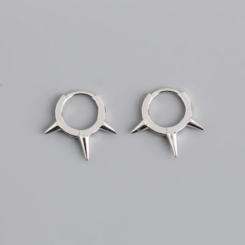 WANTME Real 100% 925 Sterling Silver Punk Hip-Hop Link Chain Gothic Studs Earrings for Fashion Women Jewelry Accessories 2022