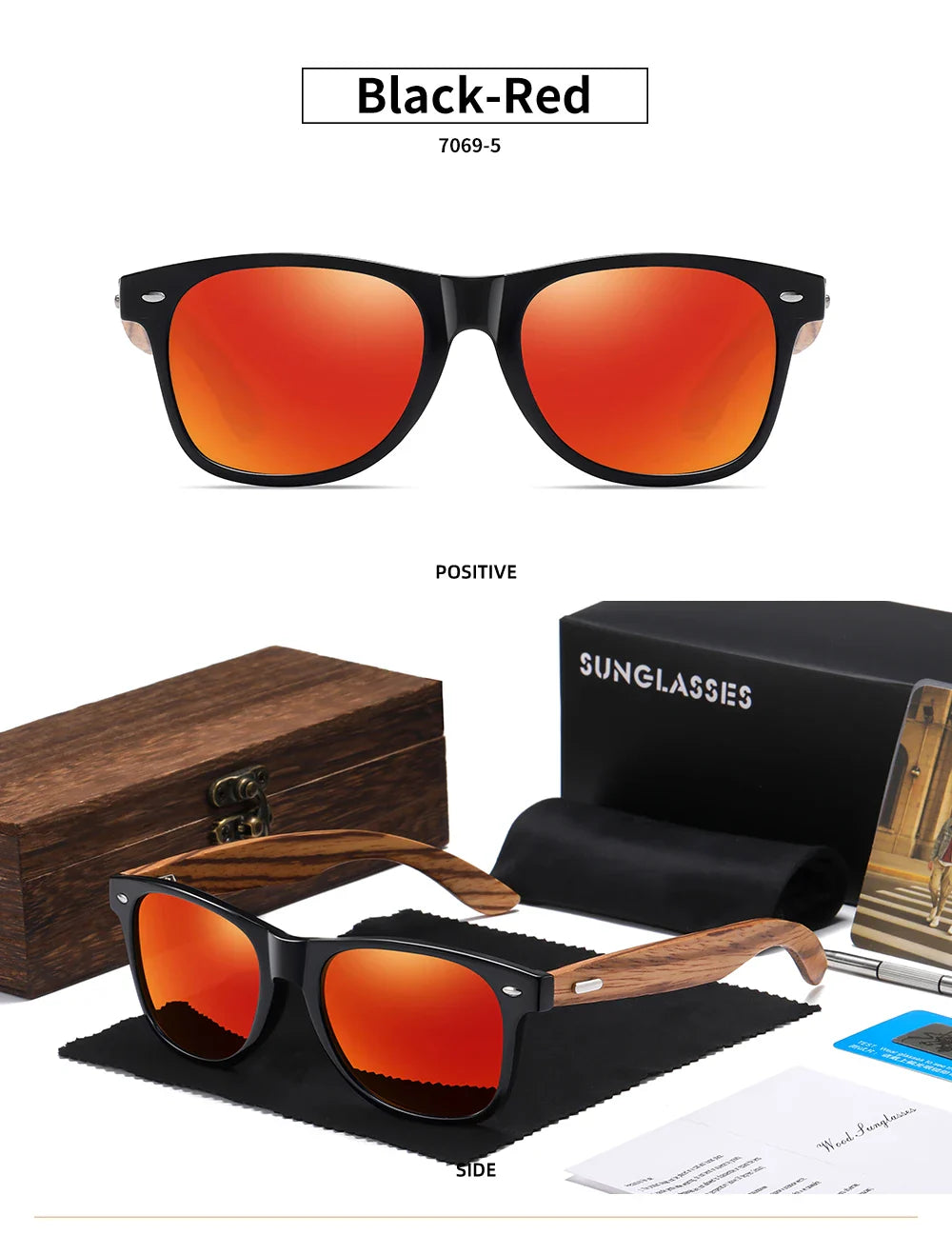 GM Brand 2021 Fashion 100%Handmade Natural Wooden Men Sunglasses Polarized Sun Glasses Women UV400 With Wooden Box