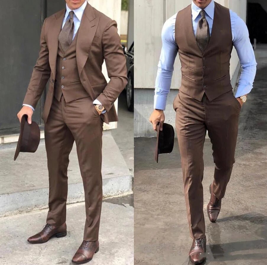 Tuxedo for Mens: Wedding Tuxedos Suits Slim Fit Bridegroom For Men 3 Pieces