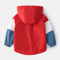 Spring Children Jackets for Boys Hooded Patchwork Kids Boy Outerwear