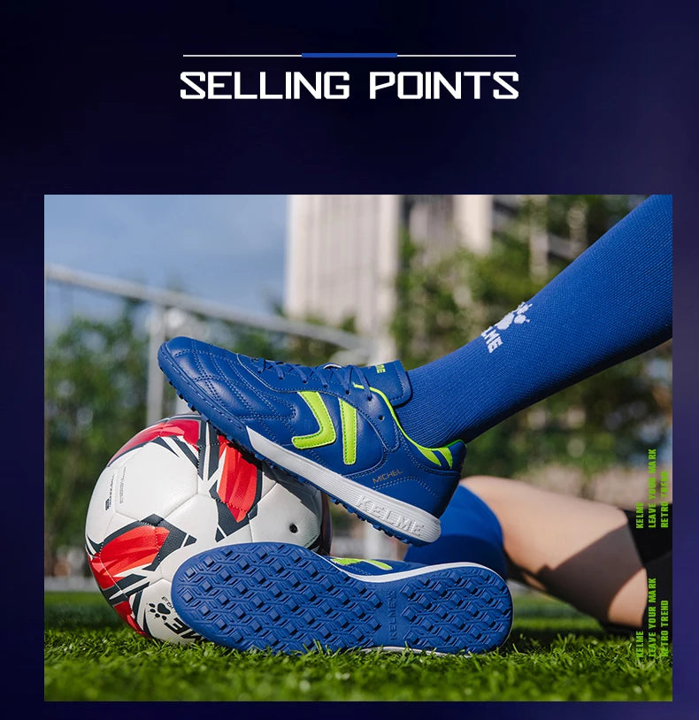 Soccer Shoes TF Football Boots Calf-Skin Cleats  Professional Futsal Original