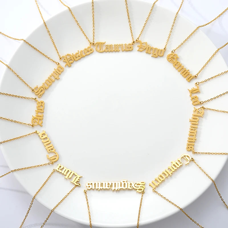 Constellations Necklace For Women Men Virgo Leo Libra Scorpio Sagittarius Capricorn
