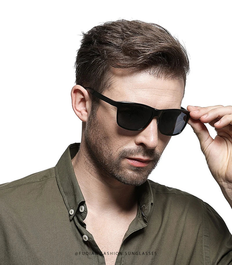 Luxury Aluminum Magnesium Men Polarized Sunglasses High Quality Square Men's Sun Glasses Cool Mirror Blue Driving Glasses