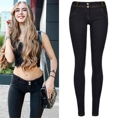 Stretch Jeans Low Waist Women Tight Skinny Denim Pants Buttock Push Up Leggings