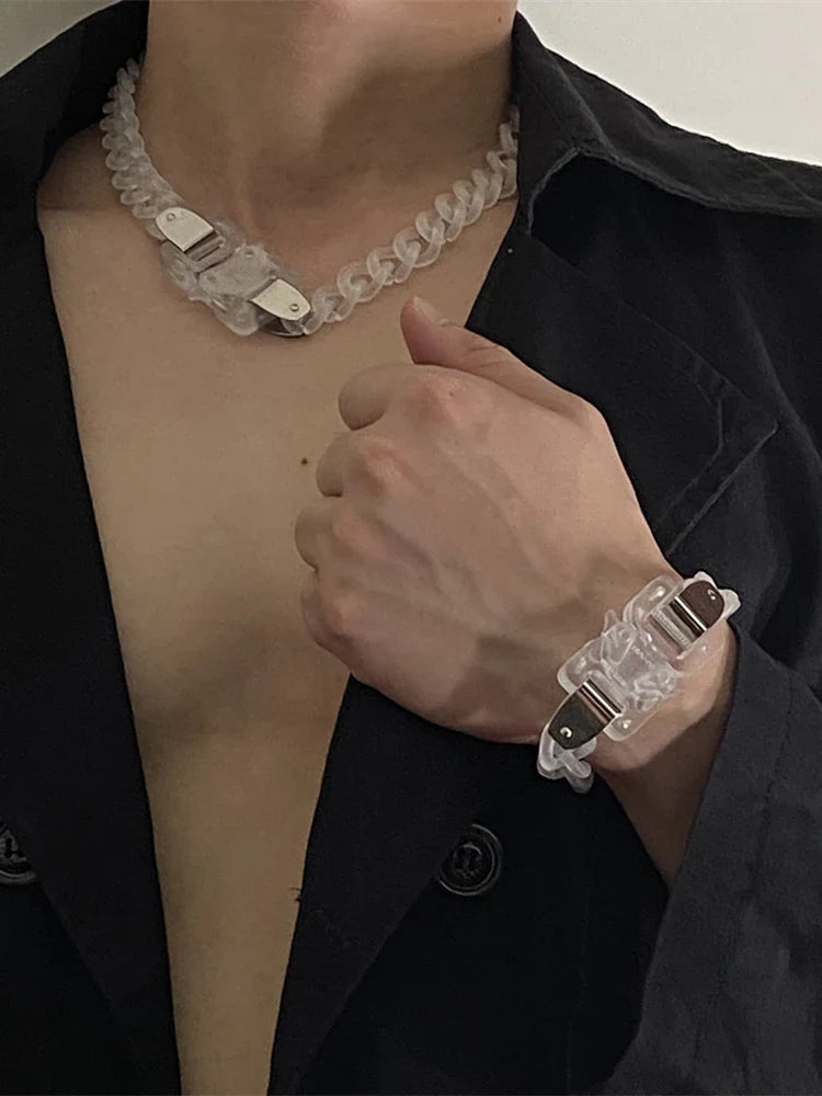 EDY 21SS Hip Hop Punk  PVC Letter Logo Buckle Bracelet For Men Women Girls Jewelry