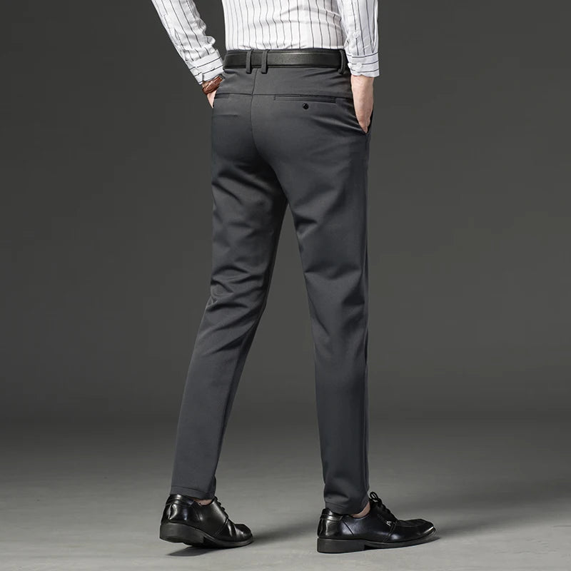 Men's Business Straight Casual Suit Pants Classic Fashion Formal Wear Slim