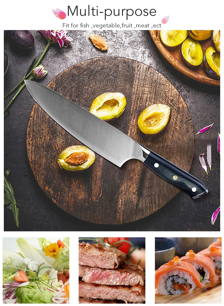 Kitchen Knife 8 inch Professional Chef Knife High Carbon 4116 German Stainless Steel
