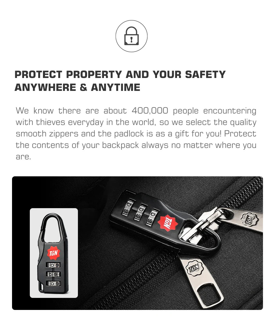 Tigernu Large Capacity Backpack 15.6inch Laptop Backpack Anti Theft Men Backpack College Schoolbag Travel Backpack Bag For Men