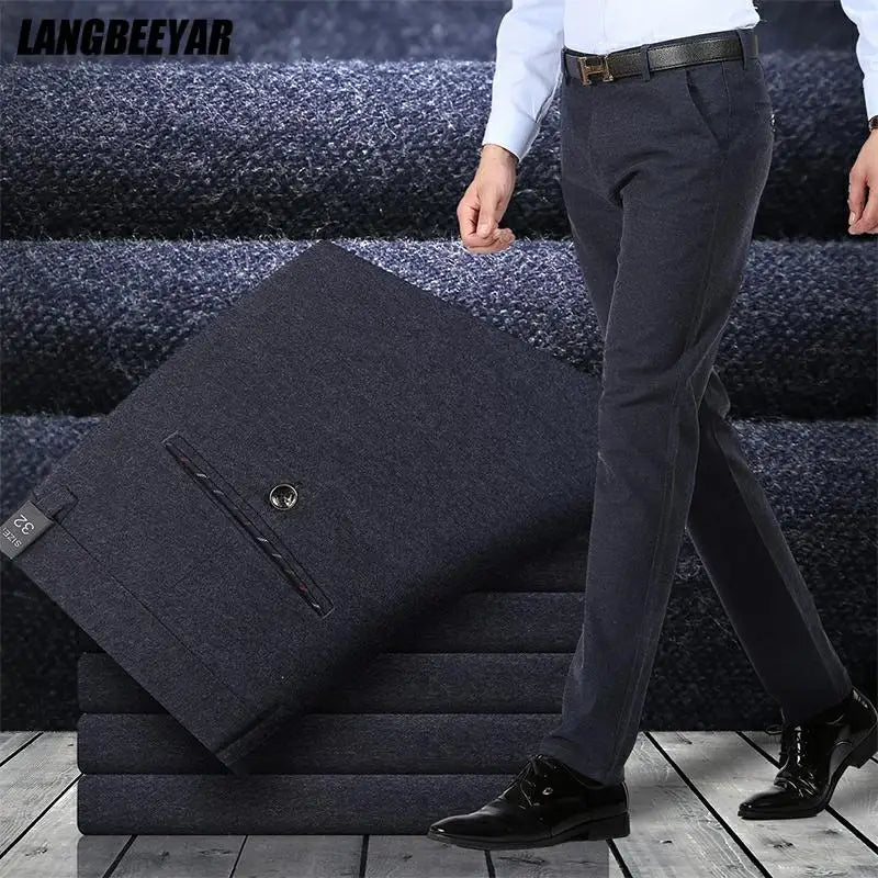 Fashion Korean Comfortable Long Casual Pants Men Business Trousers Mens