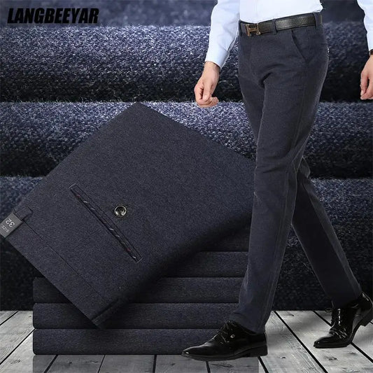 Fashion Korean Comfortable Long Casual Pants Men Business Trousers Mens