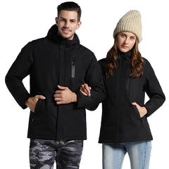 USB Heated Jacket Men Women Waterproof Jacket Down Cotton Hiking Coat