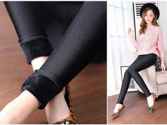 Autumn Winter Thick Leggings Fashion Solid Slim Pants Lady fleece Warm Leggings