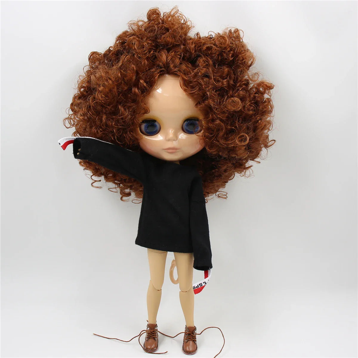 ICY DBS Blyth doll 1/6 bjd joint body tan skin doll glossy face 30cm toy random eyes colors